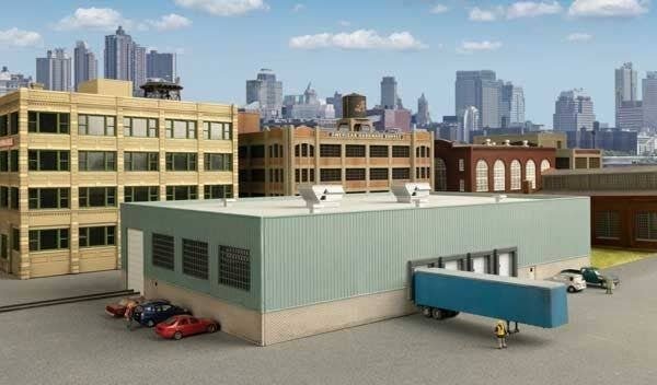 Modern Transload Terminal -- Kit - 10-1/2 x 6-5/16 x 2-13/64′ 26.7 x 16 x 5.6cm, N, Walthers Cornerstone 3856