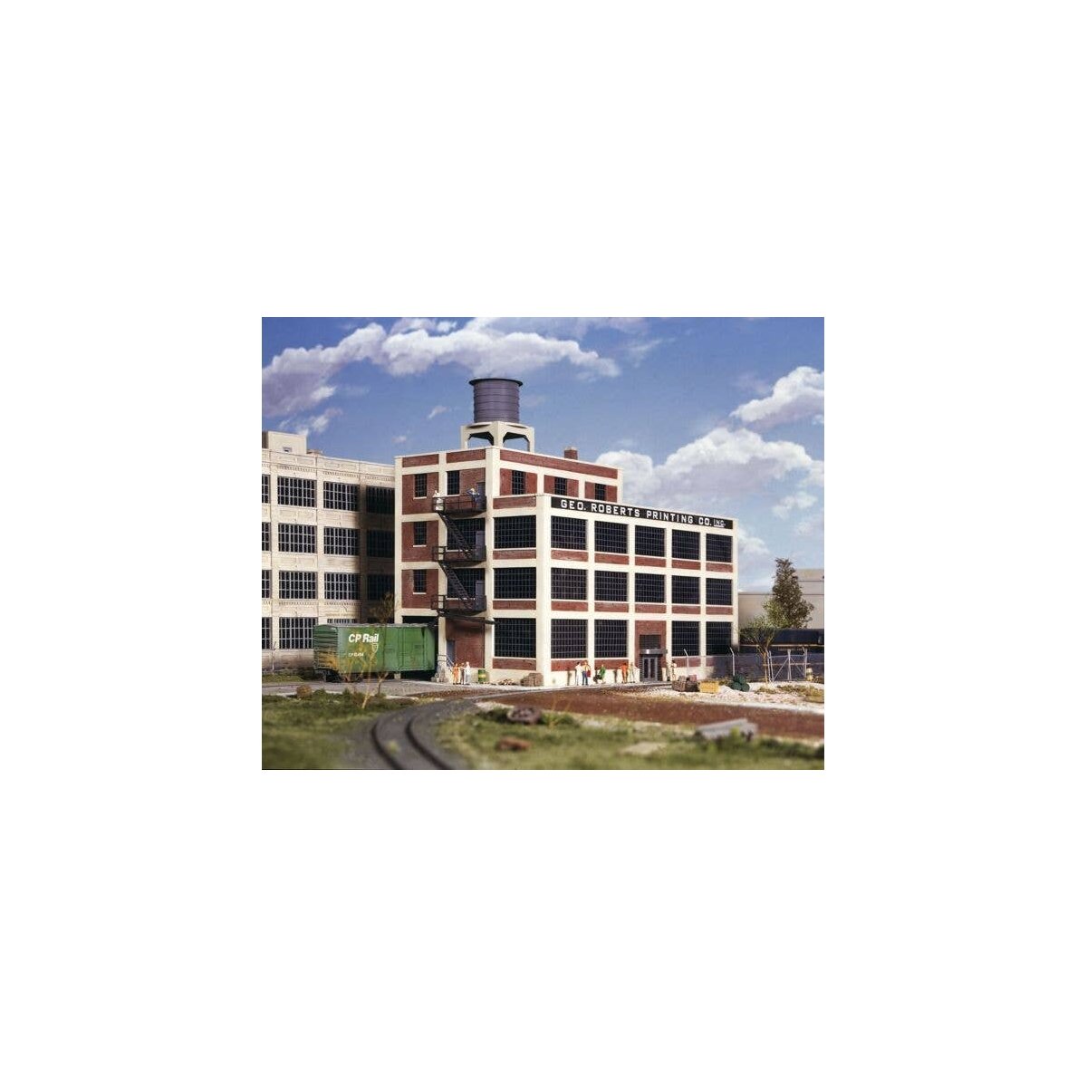 George Roberts Printing Company -- Kit - 12-3/4 x 7-1/2 x 9′ 31.6 x 19.3 x 22.9cm, HO, Walthers Cornerstone 3046