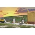 Lauston Shipping Background Building -- Kit - 19 x 1-1/8 x 4′ 48.2 x 2.8 x 10.1cm, HO, Walthers Cornerstone 3191