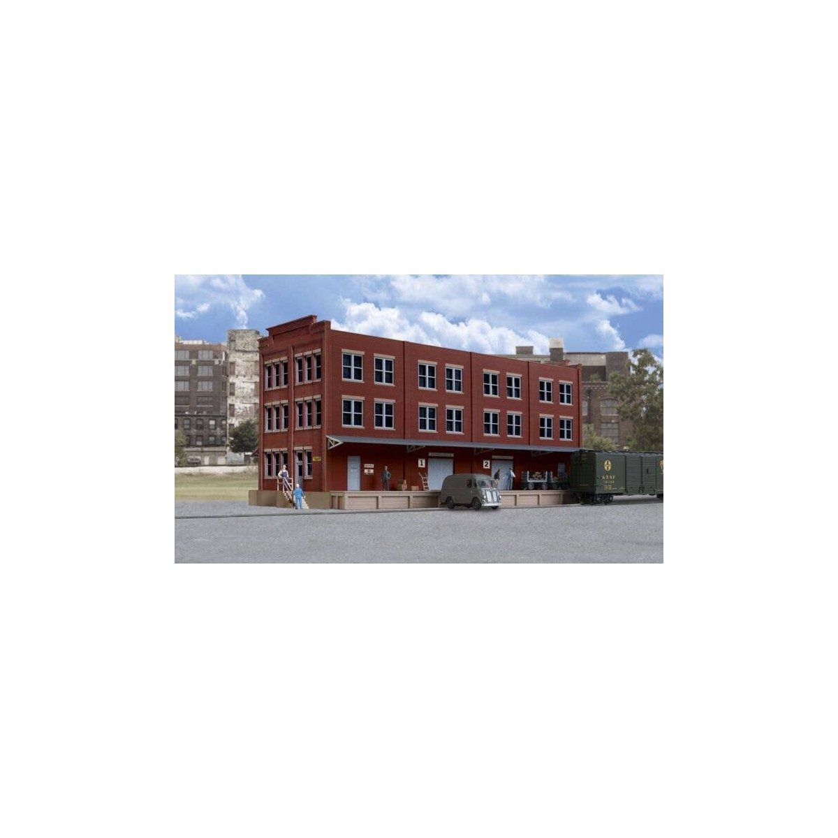 Trackside Post Office -- Kit - 13-1/8 x 4-1/2 x 6-3/8′ 32.8 x 11.2 x 15.9cm, HO, Walthers Cornerstone 4063