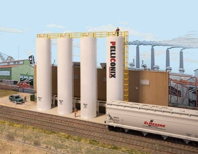 Plastic Pellet Plant Background Building -- Kit, HO, Walthers Cornerstone 4146