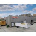 Modern Concrete Grocery Warehouse -- Kit - 16-7/8 x 8-11/16 x 4-1/2′ 42.8 x 22 x 11.4cm, HO, Walthers Cornerstone 4105