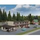 Vintage Motor Hotel -- Kit - 10-3/16 x 4 x 2-5/8′ 25.8 x 10.1 x 6.6cm, HO, Walthers Cornerstone 3488