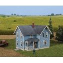 Lancaster Farm House -- Kit - 2-1/2 x 3-1/4 x 2-5/16′ 6.3 x 8.3 x 5.9cm, N, Walthers Cornerstone 3890