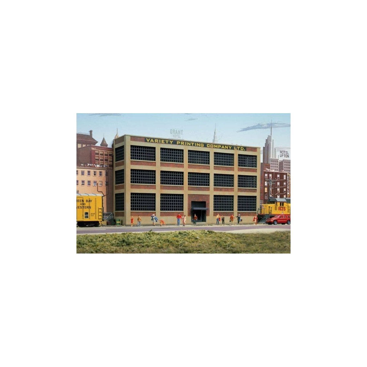 Variety Printing Background Building -- Kit - 12-1/4 x 2-3/4 x 6-11/16′ 30.6 x 6.8 x 16.7cm, HO, Walthers Cornerstone 3161