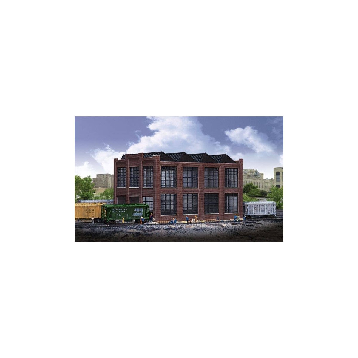 Car Shop -- Kit - 7 x 5-1/4 x 4-3/4′ 17.7 x 13.3 x 12cm, N, Walthers Cornerstone 3228