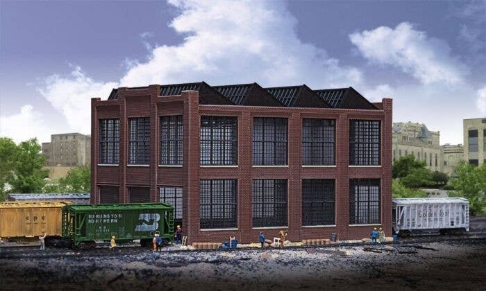 Car Shop -- Kit - 7 x 5-1/4 x 4-3/4′ 17.7 x 13.3 x 12cm, N, Walthers Cornerstone 3228