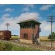 Pennsylvania Railroad Brick Interlocking Tower w/Flat Roof -- Kit - 5-1/4 x 3-1/8 x 5-5/8′ , HO, Walthers Cornerstone 3554