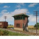Pennsylvania Railroad Brick Interlocking Tower w/Flat Roof -- Kit - 5-1/4 x 3-1/8 x 5-5/8′ , HO, Walthers Cornerstone 3554