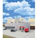Modern Concrete Warehouse -- Kit - 16-5/8 x 9-1/8 x 5-11/16′ 42.2 x 23.1 x 14.4cm, HO, Walthers Cornerstone 4067