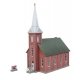 Brick Church -- Kit - 4-7/8 x 2-3/4 x 6-7/16′ 12.38 x 6.99 x 16.35cm, N, Walthers Cornerstone 3858