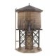 Wood Water Tank -- Kit - 3-1/2 x 3-7/8 x 6-5/8′ 8.7 x 9.6 x 16.5cm, HO, Walthers Cornerstone 3531