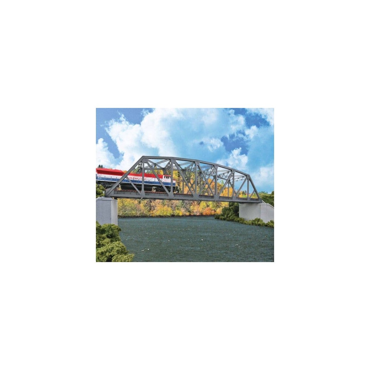 Arched Pratt Truss Railroad Bridge -- Double-Track Kit - 23 x 5 x 5-1/4′ 58.4 x 12.7 x 13.3, HO, Walthers Cornerstone 4522