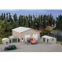 Pole Barn and Sheds -- Kit - Set of Four Buildings, HO, Walthers Cornerstone 4125