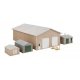 Pole Barn and Sheds -- Kit - Set of Four Buildings, HO, Walthers Cornerstone 4125