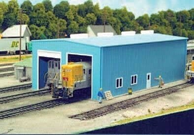 Modern 1- or 2-Stall Engine House -- Kit - 5-1/2 x 11′ 14 x 27.9cm, HO, Pikestuff 8