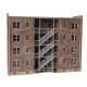 Parkview Terrace Background Building -- Kit - 7-3/4 x 2-3/16 x 6′ 19.7 x 5.6 x 15.2cm, HO, Walthers Cornerstone 3177