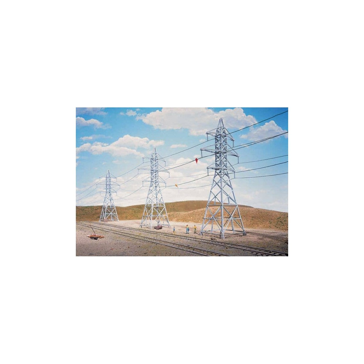 High-Voltage Transmission Tower -- pkg(4) - Kit - 2-1/2 x 2-1/2 x 9-3/8′ 6.4 x 6.4 x 23.8c, HO, Walthers Cornerstone 3121