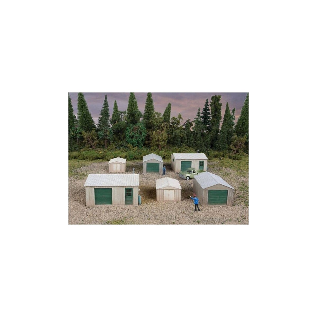 Metal Yard Shed -- Kit - Set of 2 each of 3 styles, HO, Walthers Cornerstone 4123