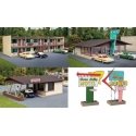 Vintage Motor Hotel with Office and Restaurant -- Kit, HO, Walthers Cornerstone 3487