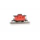 Old-Time Wood Bobber Caboose - Ready to Run -- Painted, Unlettered (red), N, Bachmann Industries 15758
