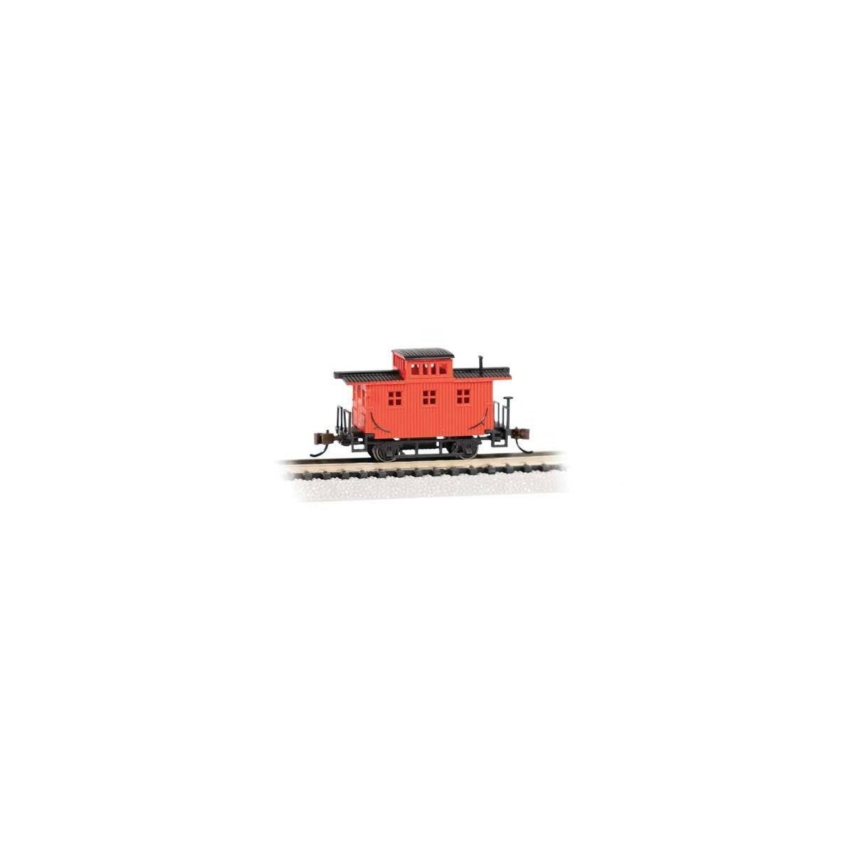 Old-Time Wood Bobber Caboose - Ready to Run -- Painted, Unlettered (red), N, Bachmann Industries 15758