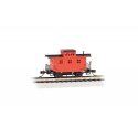Old-Time Wood Bobber Caboose - Ready to Run -- Painted, Unlettered (red), N, Bachmann Industries 15758