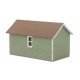 Single-Car Garage pkg(2) -- Kit - Each: 2-5/8 x 1-5/8 x 1-11/16′ 6.6 x 4 x 4.1cm, HO, Walthers Cornerstone 3796