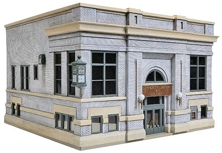 Liberty Bank & Trust -- Kit - 6-9/16 x 7-11/16 x 5′ 24.3 x 19.5 x 12.7cm, HO, Walthers Cornerstone 3772