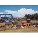 Trackside Structures Set -- Kit - Three structures and accessories, N, Walthers Cornerstone 3852