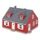 Cape Cod House -- Kit - 2-3/8 x 2 x 1-5/8′ 6 x 5 x 4.1cm, N, Walthers Cornerstone 3839