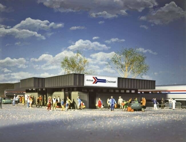 Amtrak(R) Station -- Kit - 8-1/2 x 11-13/16′ 21.6 x 30cm, HO, Walthers Cornerstone 3038