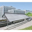 Train Shed with Clear Roof -- Kit: 22-3/8 x 11-9/16 x 6-1/4′ 56.8 x 29.3 x 15.8cm, HO, Walthers Cornerstone 2984