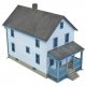 Two-Story Frame House -- Kit - 5 x 2-1/2 x 4-1/16′ 12.7 x 6.3 x 10.3cm, HO, Walthers Cornerstone 3786