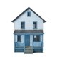 Two-Story Frame House -- Kit - 5 x 2-1/2 x 4-1/16′ 12.7 x 6.3 x 10.3cm, HO, Walthers Cornerstone 3786