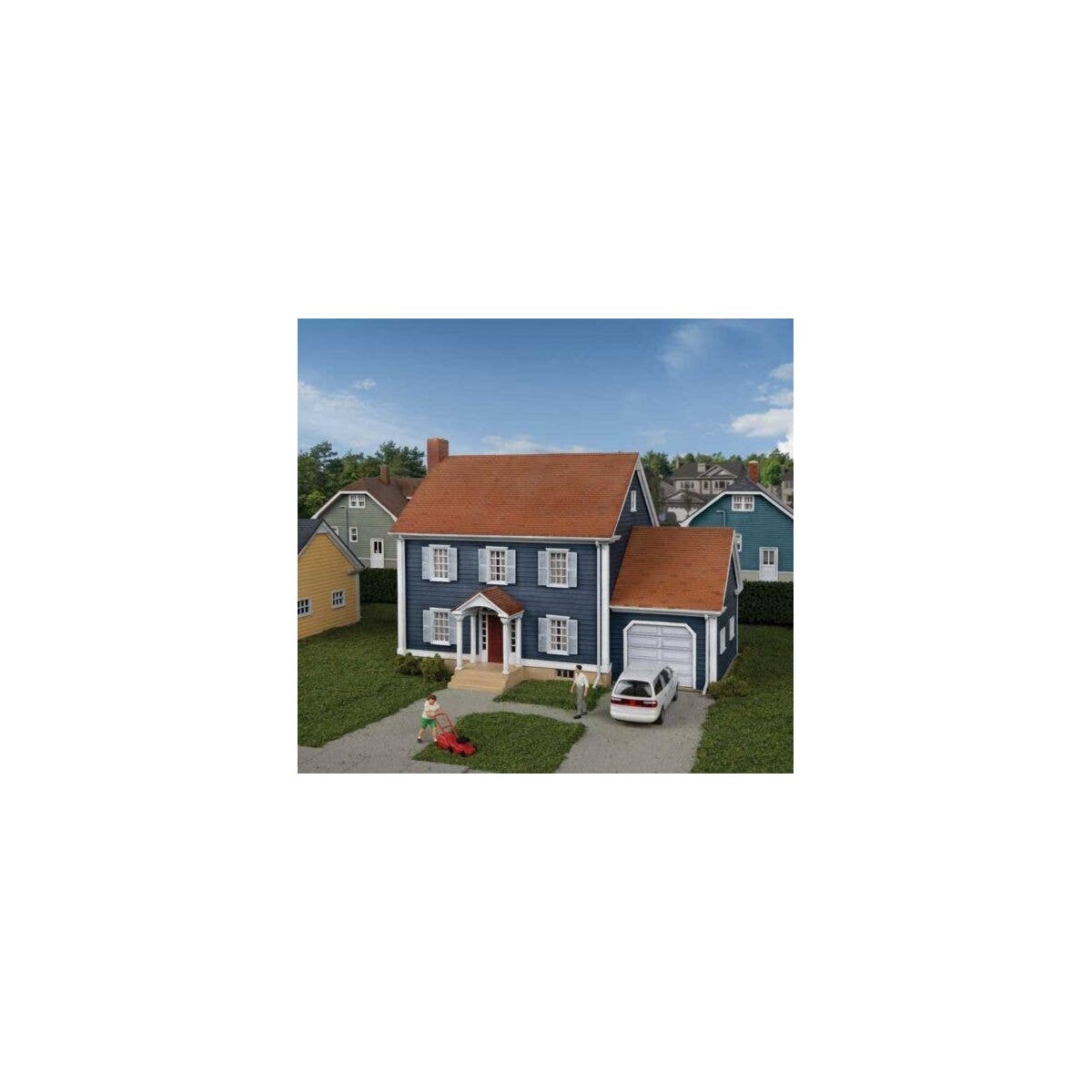 Colonial House -- Kit - 6-3/4 x 5 x 4-3/4′ 17.1 x 12.7 x 12cm, HO, Walthers Cornerstone 4153