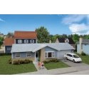 Ranch House with Attached 2-Car Garage -- Kit - 7-3/4 x 4-3/16 x 2-3/8′ 19.6 x 10.6 x 6cm, HO, Walthers Cornerstone 4155