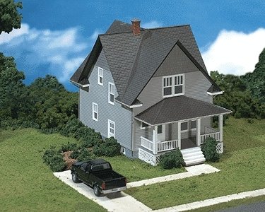 Kim′s Classic American Home - Kit -- Light Gray, Medium Gray, White, Black - 6-5/16 x 3-5, HO, Atlas Model Railroad Co. 713