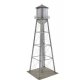 City Water Tower - Built-ups -- Assembled - Silver - 3-3/4 x 3-3/4 x 11′ 9.3 x 9.3 x 27.5cm, HO, Walthers Cornerstone 2826