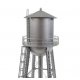 City Water Tower - Built-ups -- Assembled - Silver - 3-3/4 x 3-3/4 x 11′ 9.3 x 9.3 x 27.5cm, HO, Walthers Cornerstone 2826