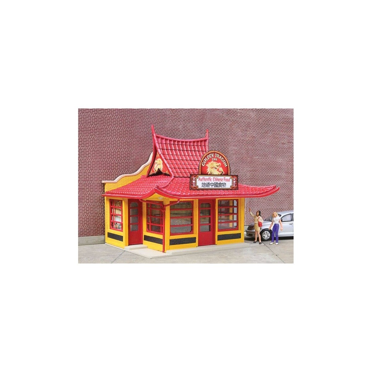 Golden Dragon Take Out -- Kit - 3-1/8 x 2-1/2 x 2-5/8′ 7.9 x 6.5 x 6.7cm, HO, Walthers Cornerstone 3780