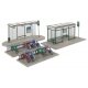 Modern Bus Shelter -- Kit with Accessories, HO, Walthers Cornerstone 3552