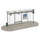 Modern Bus Shelter -- Kit with Accessories, HO, Walthers Cornerstone 3552