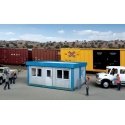 Modern Yard Office -- Kit - 3 x 2-3/8 x 15/16′ 7.6 x 6 x 3.4cm, HO, Walthers Cornerstone 4078
