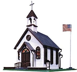Town Church -- Kit - 5 x 6′ 12.8 x 15.3cm, HO, Life-Like Products 1350