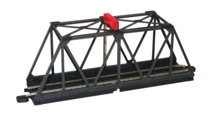 Truss Bridge with Blinking Light - E-Z Track(R) -- Assembled - 10-1/2 x 2-3/8 x 4′ 26.7 x 6, HO, Bachmann Industries 44473