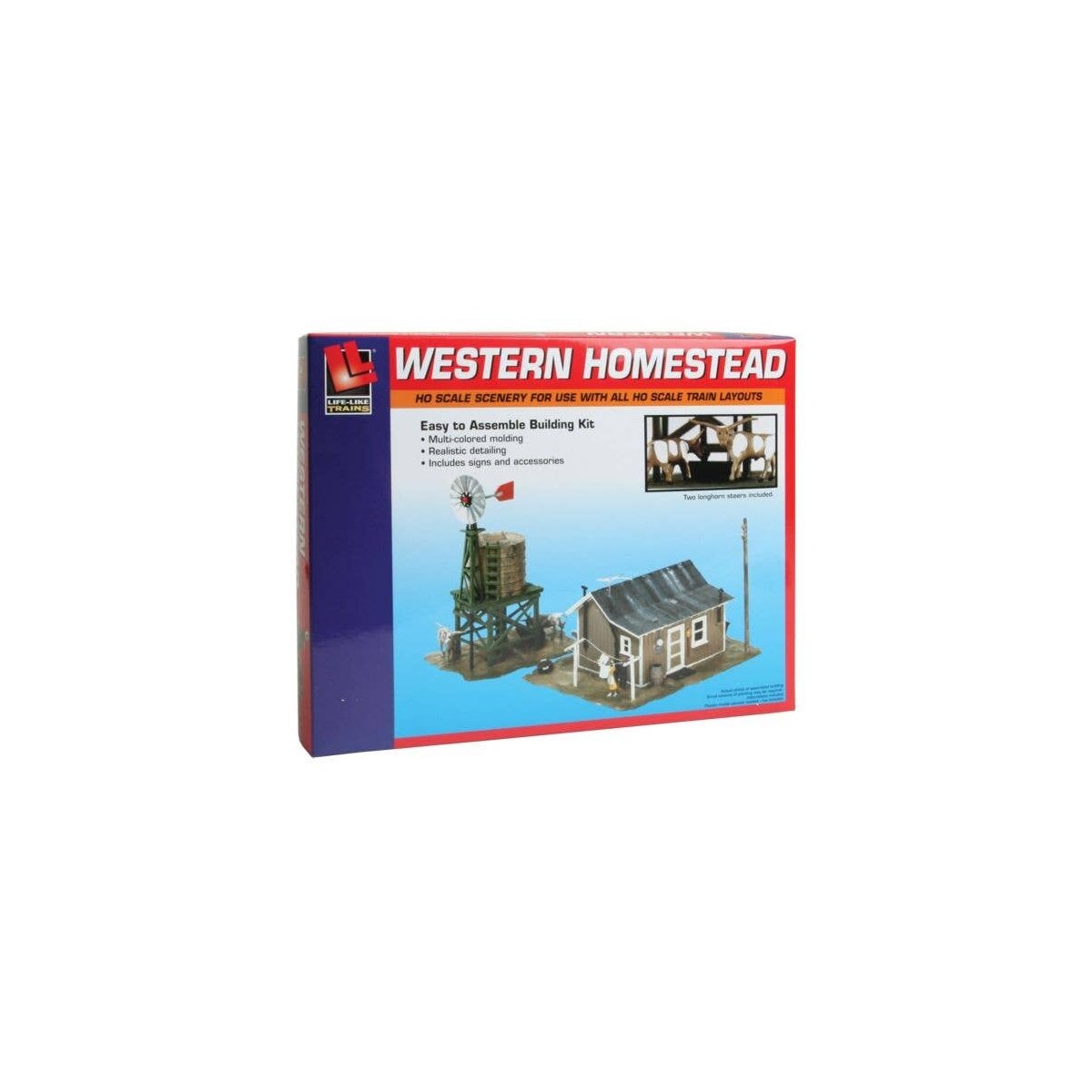 Western Homestead -- Kit - 7-3/4 x 5-1/2′ 19.7 x 14cm, HO, Life-Like Products 1338