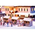 Christmas Market Stall Set - Kit -- 1-1/2 x 1-1/16 x 1-5/16′ 3.8 x 2.7 x 3.4cm pkg(3), HO, Noch Gmbh & Co 66412