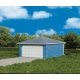 Two-Car Garage -- Kit - 3-1/8 x 3-1/8 x 2′ 7.9 x 7.9 x 5cm over eaves, HO, Walthers Cornerstone 3793