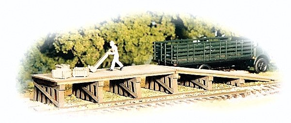 Railroad Loading Dock pkg(2) -- Kit - 3-1/2 x 3/4 x 3/8′ 8.9 x 1.9 x 1.3cm, N, Monroe Models 9203